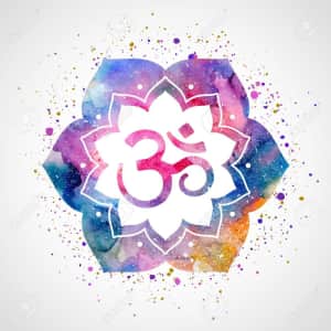 Om sign in lotus flower