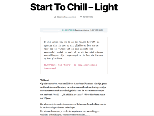 Start to chill platform - Ssstil ..., ik chilll in de klas! - Sofie Possemiers - El Sole