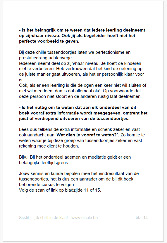 Ssstil ..., ik chilll in de klas! Paginavoorbeeld - Sofie Possemiers - El Sole