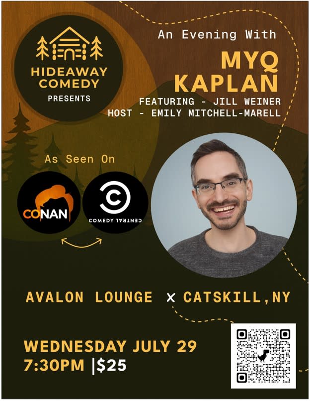 Hideaway Comedy Presents: Myq Kaplan / Jill Weiner, hosted by Emily Mitchell-Marell