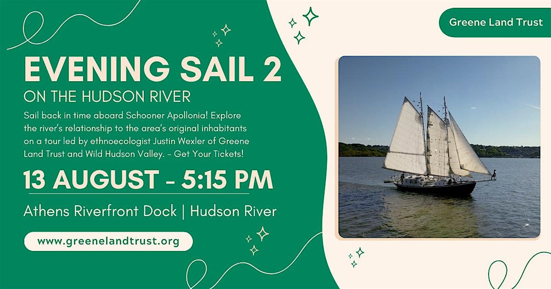 Evening Sail 2 on the Hudson River with Greene Land Trust — image 1