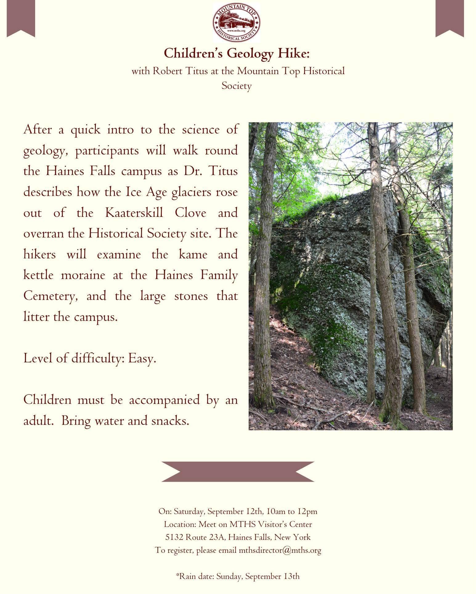 Guided Children’s Geology Hike with Robert Titus in Haines Falls