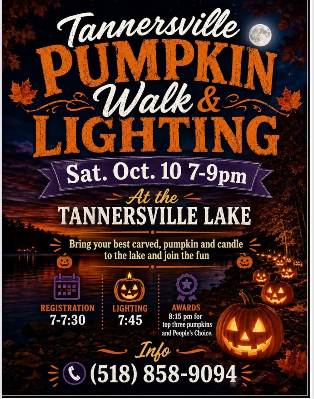 Family friendly Halloween pumpkin carving competition in Tannersville.