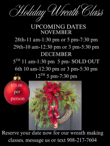 Wreath making event at Meadowbrook Farm Catskills.