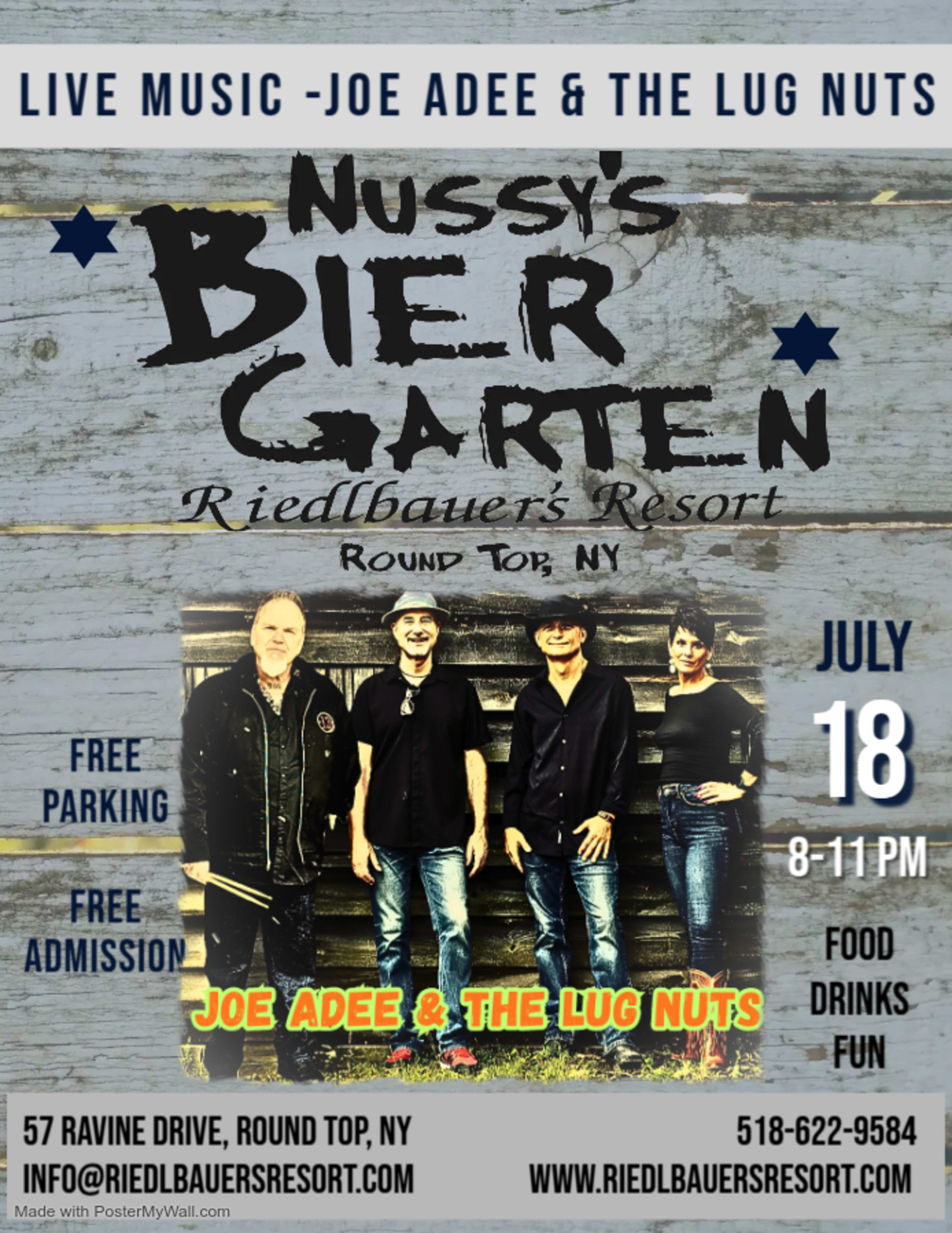 LIVE MUSIC AT NUSSY’S BIER GARTEN WITH JOE ADEE AND THE LUG NUTS