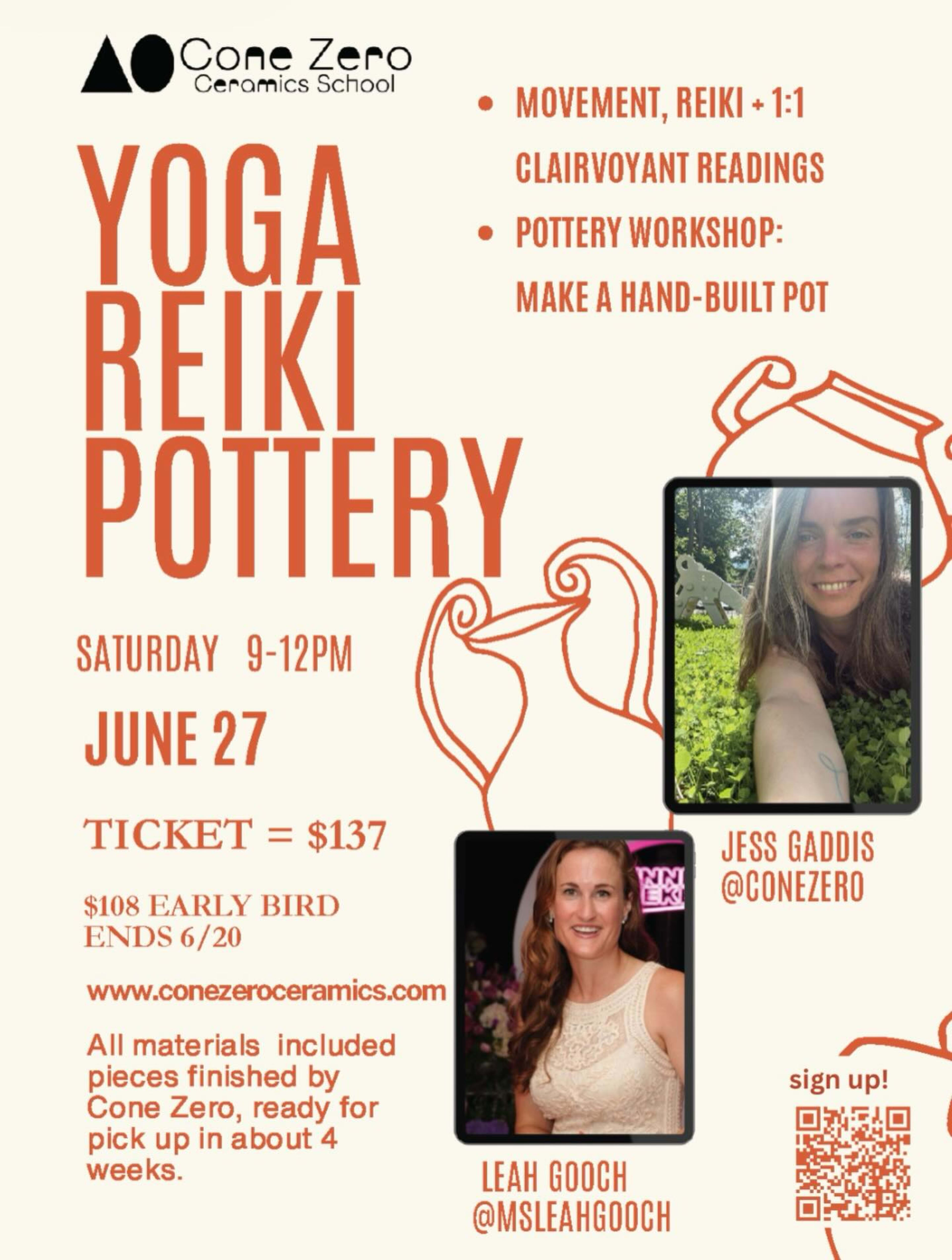 Yoga, Reiki & Pottery at Cone Zero