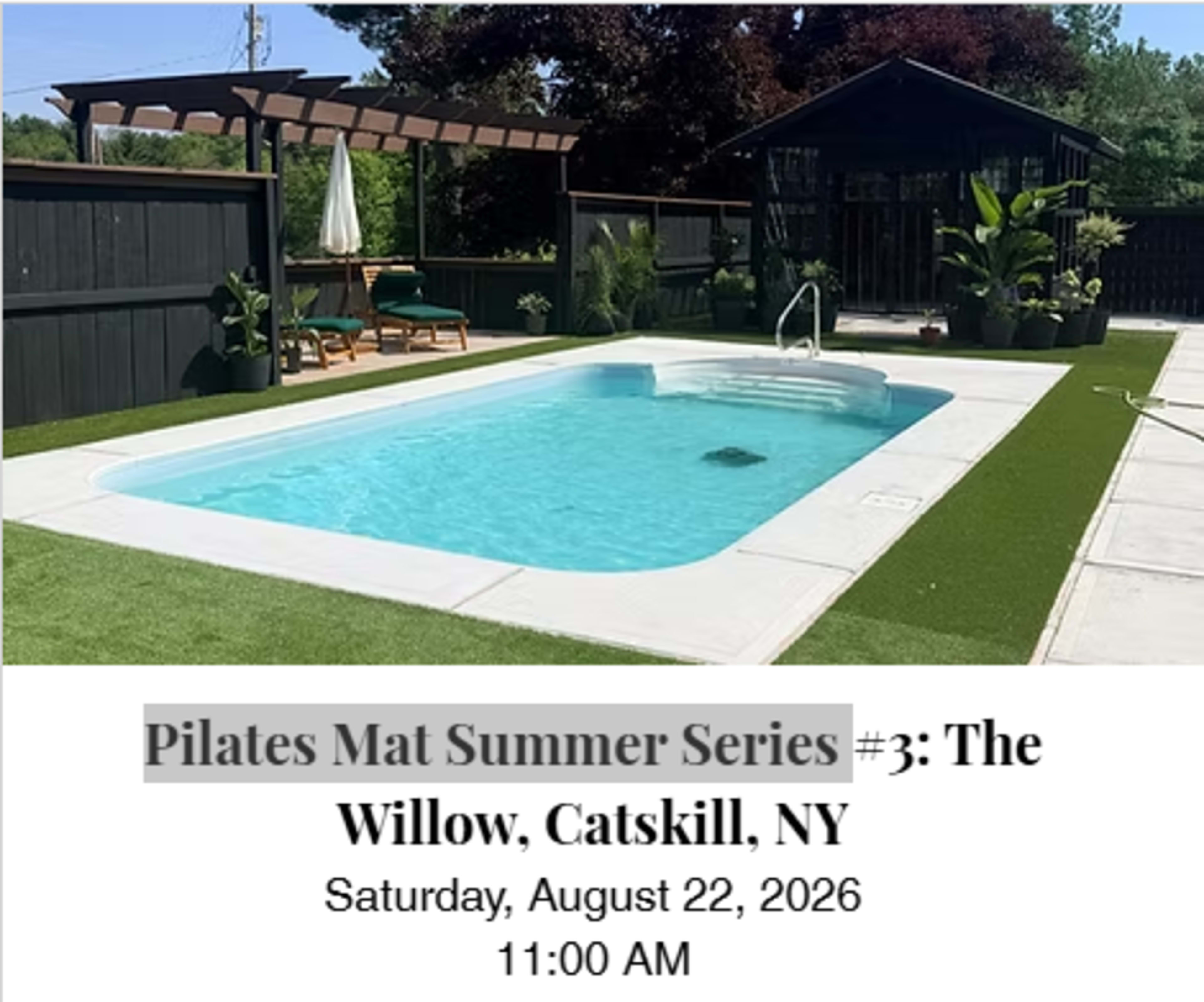Pilates Mat Summer Series & Poolside Prosecco at The Willow