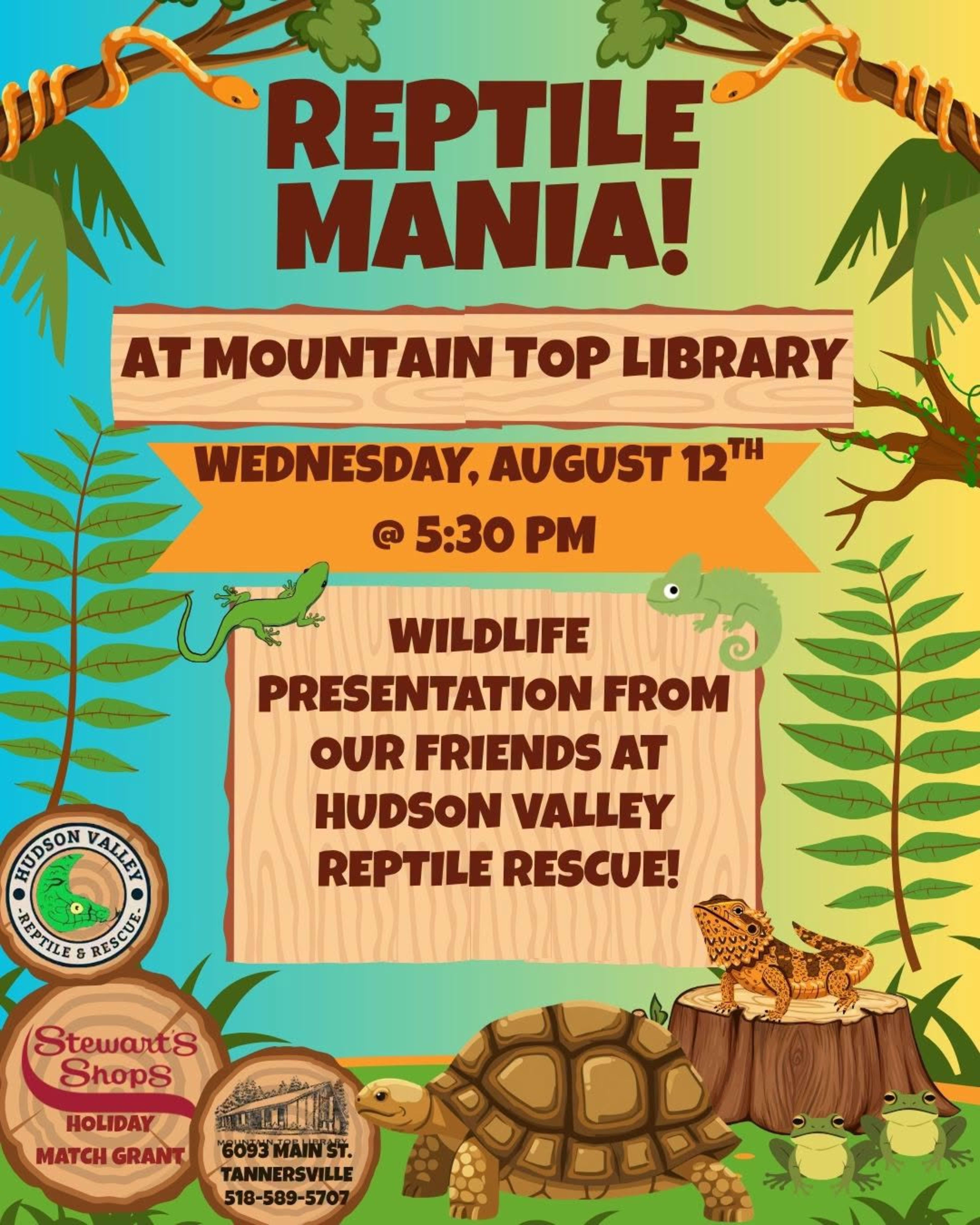Reptile Mania At The Mountain Top Library