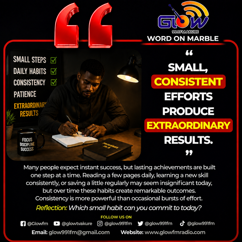 Word on Marble: Small, consistent efforts produce extraordinary results.