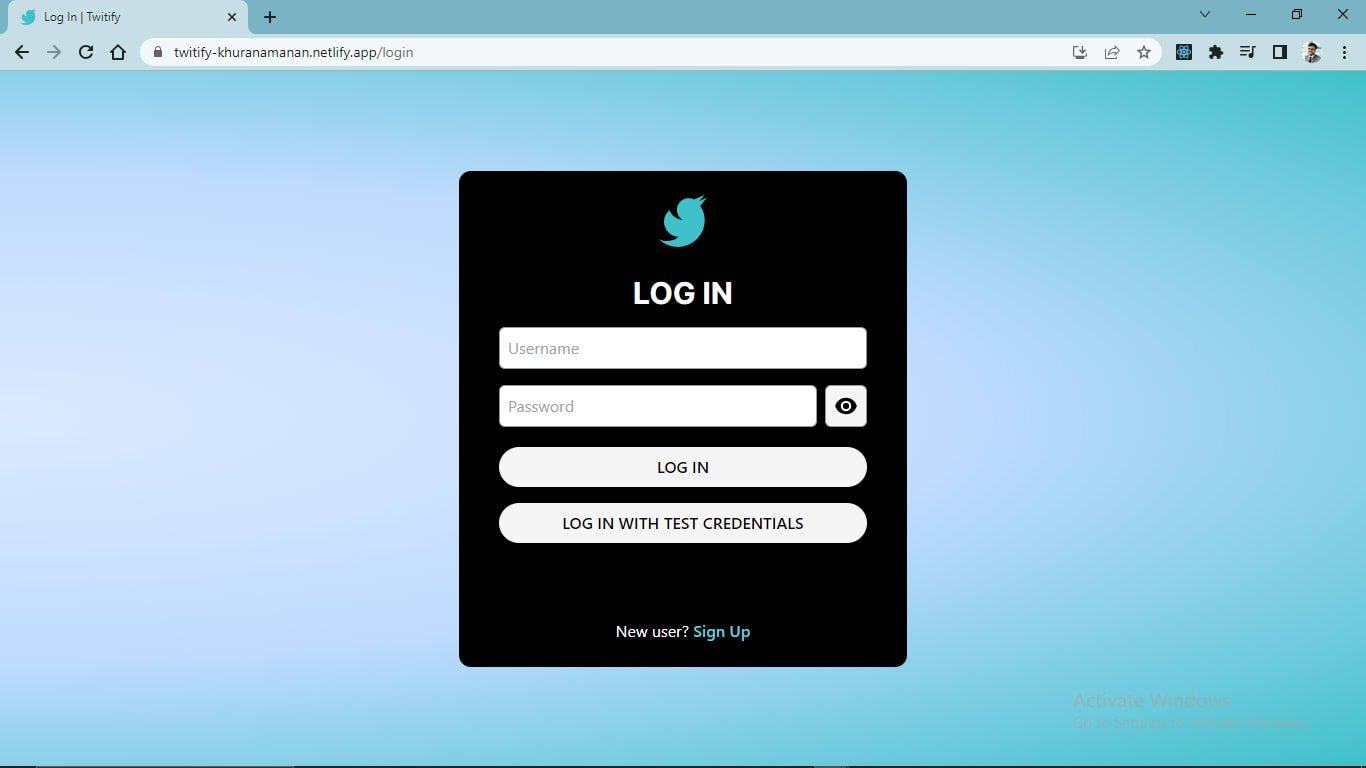 Log In Page