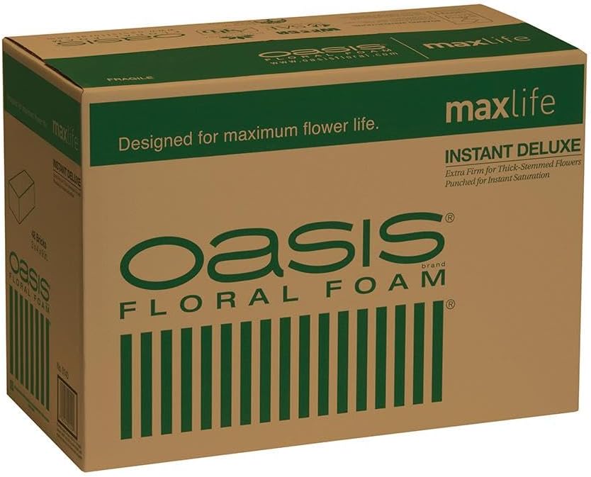 OASIS Instant Deluxe Heavy Density Floral Foam, 48 Brick Case