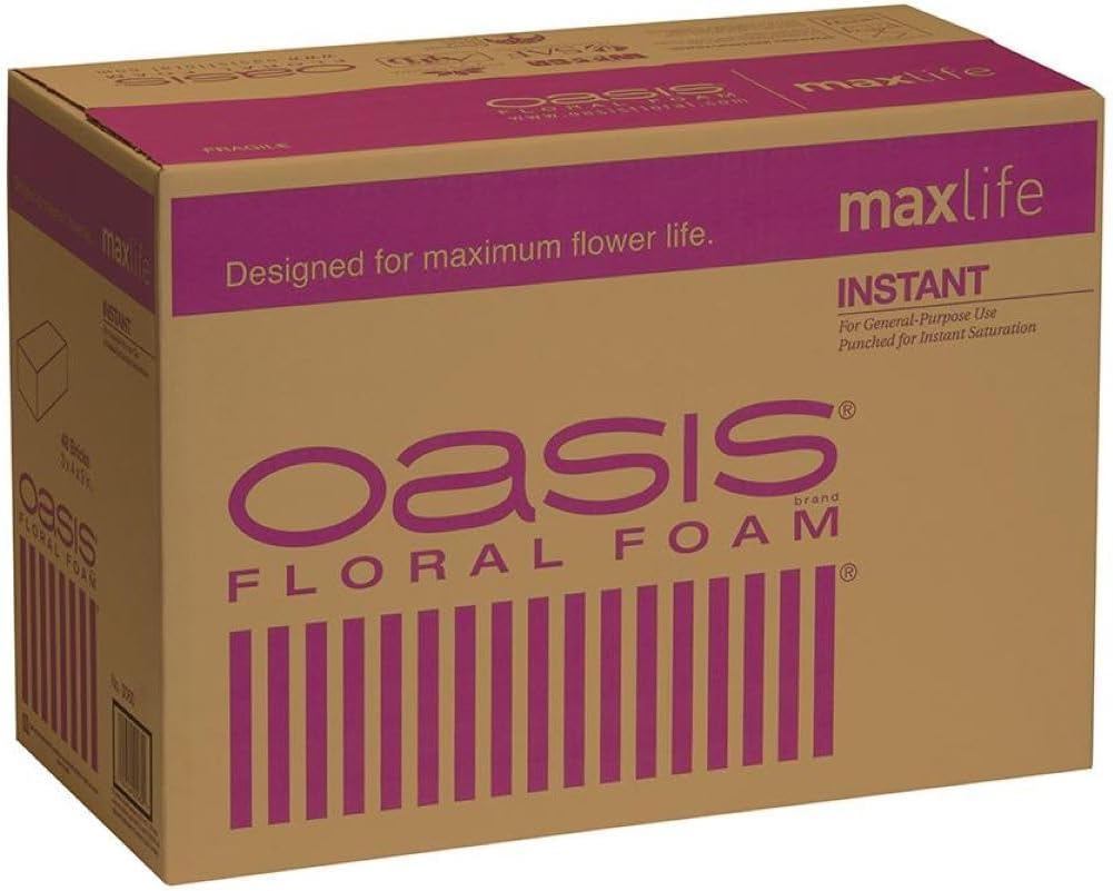 OASIS Instant Floral Foam MaxLife, Case of 48 Bricks