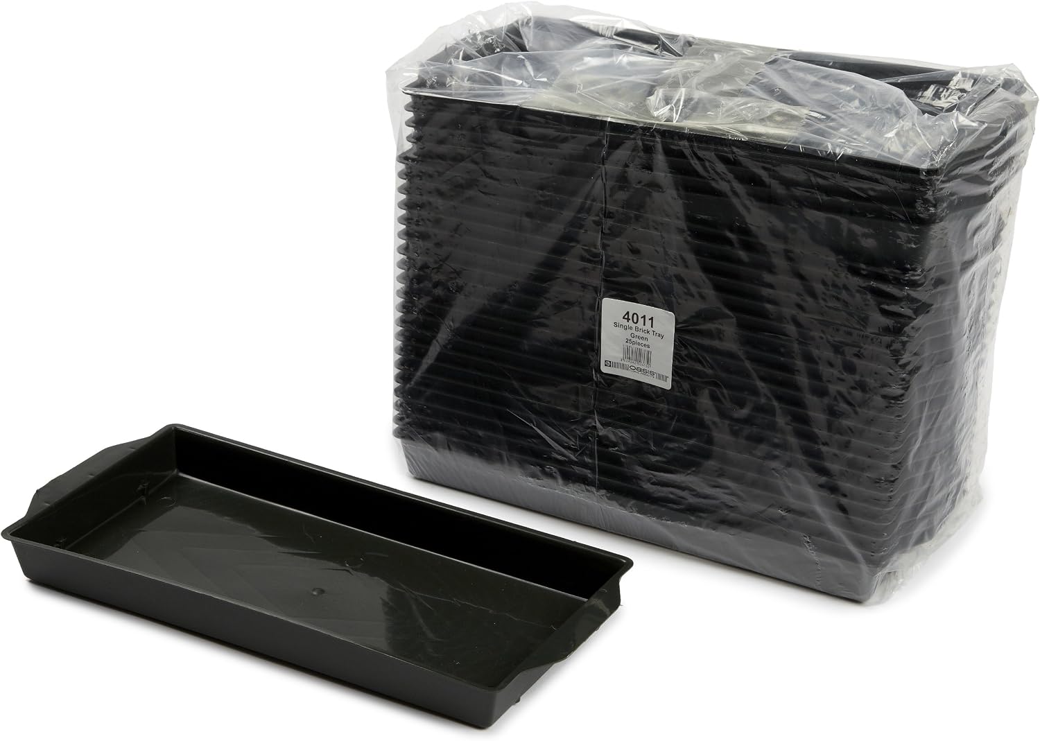 OASIS Green Plastic Single Brick Flower Arrangement Trays, Pack of 25