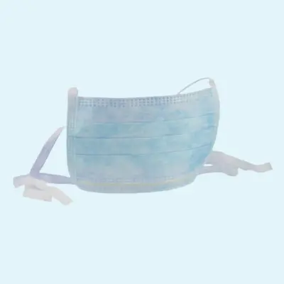 Masti chirurgicale cu 3 straturi si 3 pliuri,  cu legaturi (siret), albastre, TIP II protectie > 99%