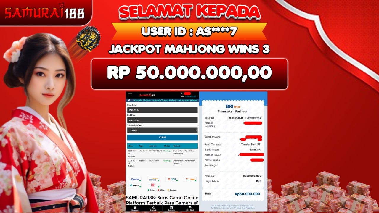 SAMURAI188 di SLOT PARAGMATIC RP.50.000.000 LUNAS