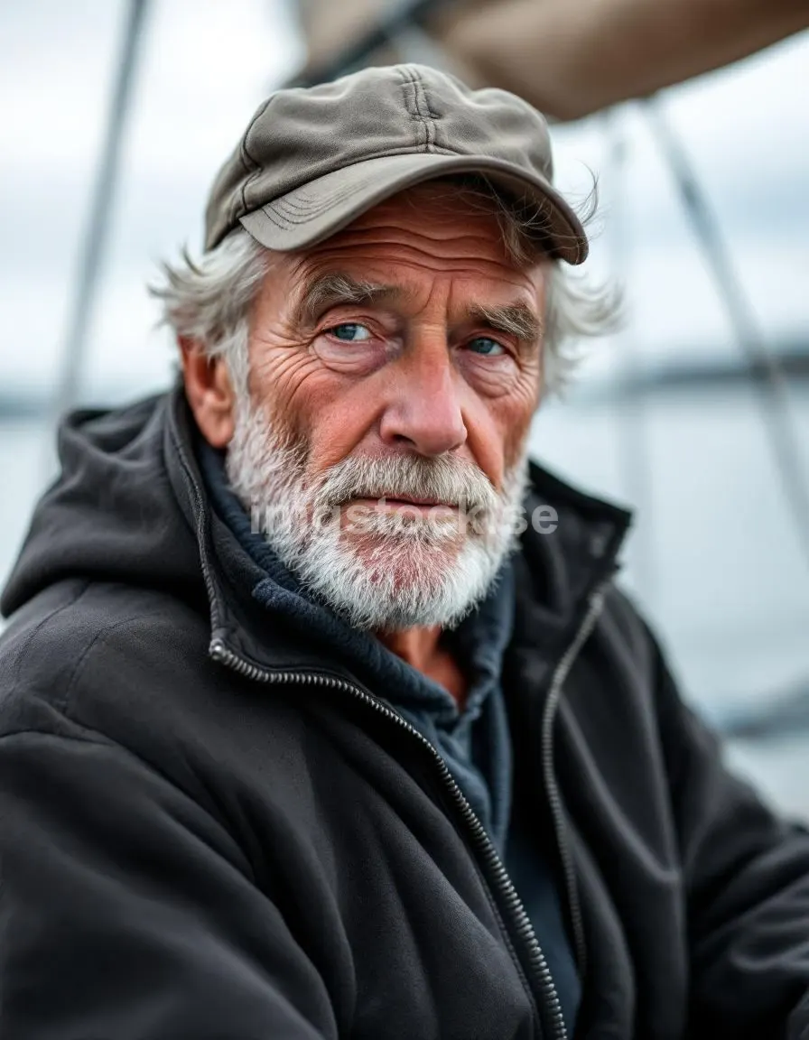 Äldre svensk man med keps på båt i skärgården