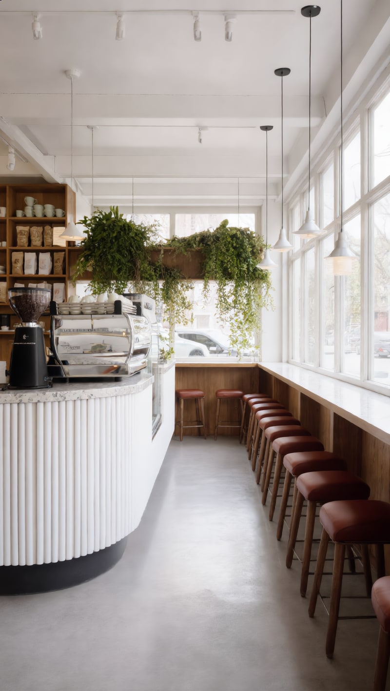 Corner café after transformation