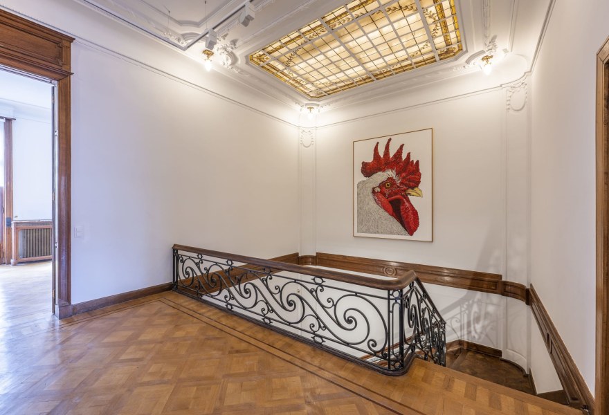 Zachary Armstrong's roosters at GNYP Gallery