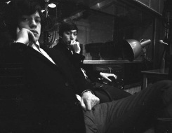 John 'Hoppy' Hopkins, Mick Jagger and Charlie Watts, London