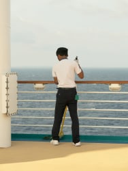 Mounir Raji, Cleaner with a mop from Perfect Day