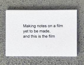 Kimball Gunnar Holth, Making notes on a film yet to be made, and this is the film
