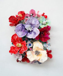 Stefan Gross, H - 'Flower Bonanza' mostly red on mint