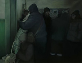 Mieke Teirlinck, Oekraïne II, 2021, oil on canvas, 80 x 100 cm