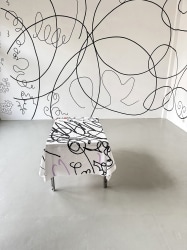 Lily van der Stokker, Nothing Wall - print on linen