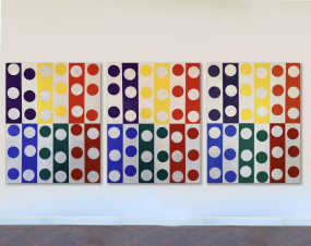 Piet Dieleman, Dots and holes on white (Triptych)