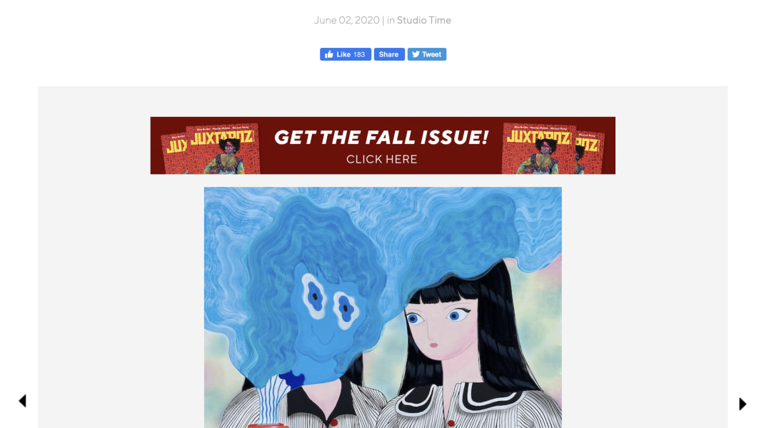 Koal Jang, Nice article in Juxtapoz Magazine https://www.juxtapoz.com/news/studio-time/art-in-uncertain-times-jang-koal-reports-from-seoul-south-korea/