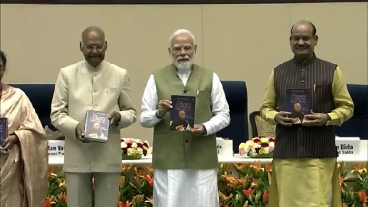 Prime Minister Narendra Modi releases Ram Nath Kovind autobiography in New Delhi