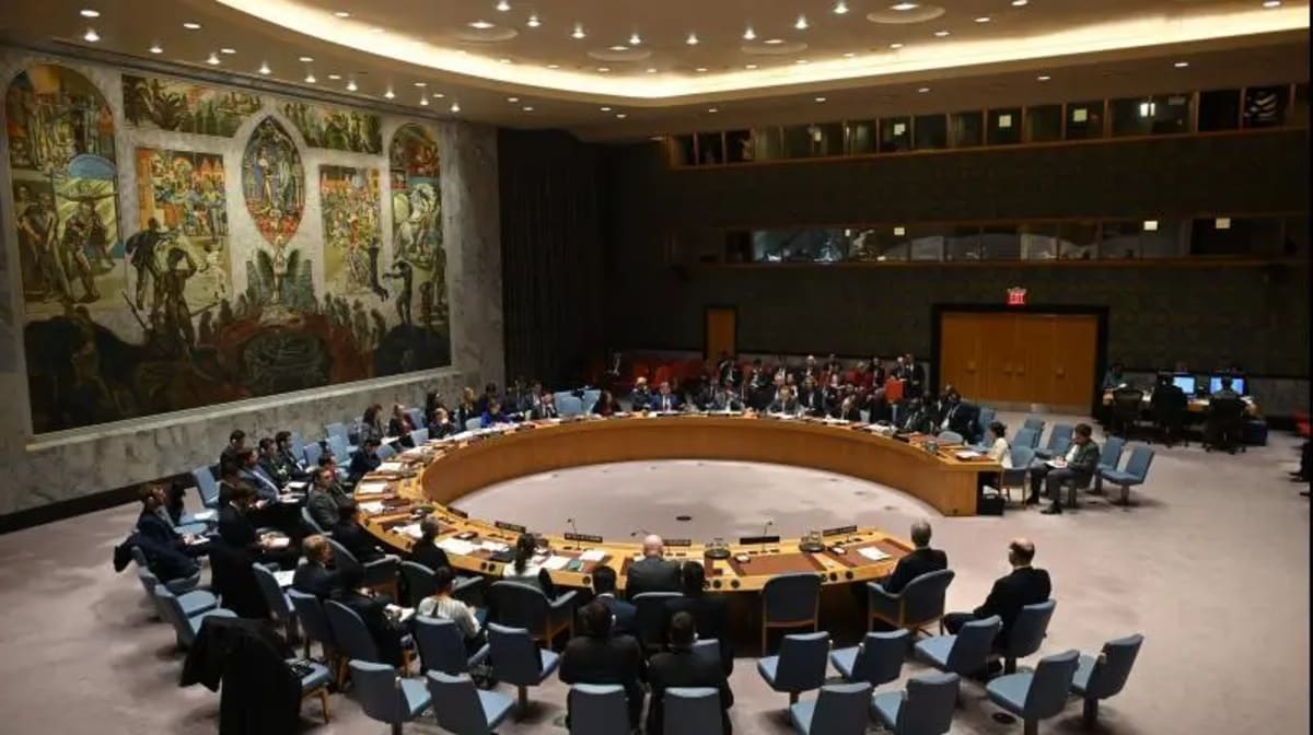 United Nations Security Council chamber during a meeting in New York.