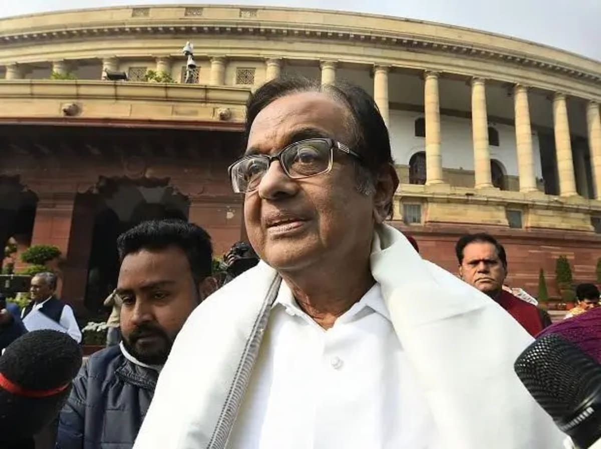 P. Chidambaram speaking during parliamentary proceedings on the Lok Sabha delimitation debate.
