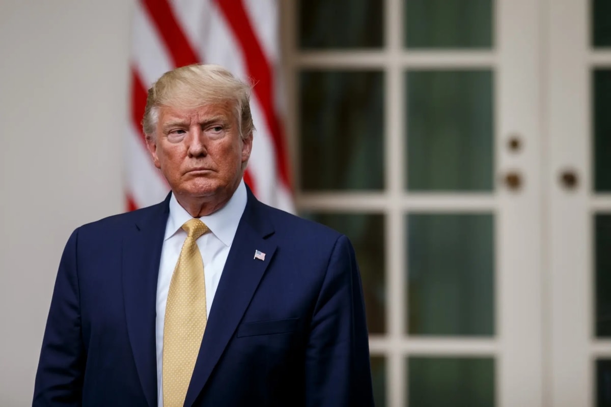US President Donald Trump as administration proposes a new H-1B visa fee