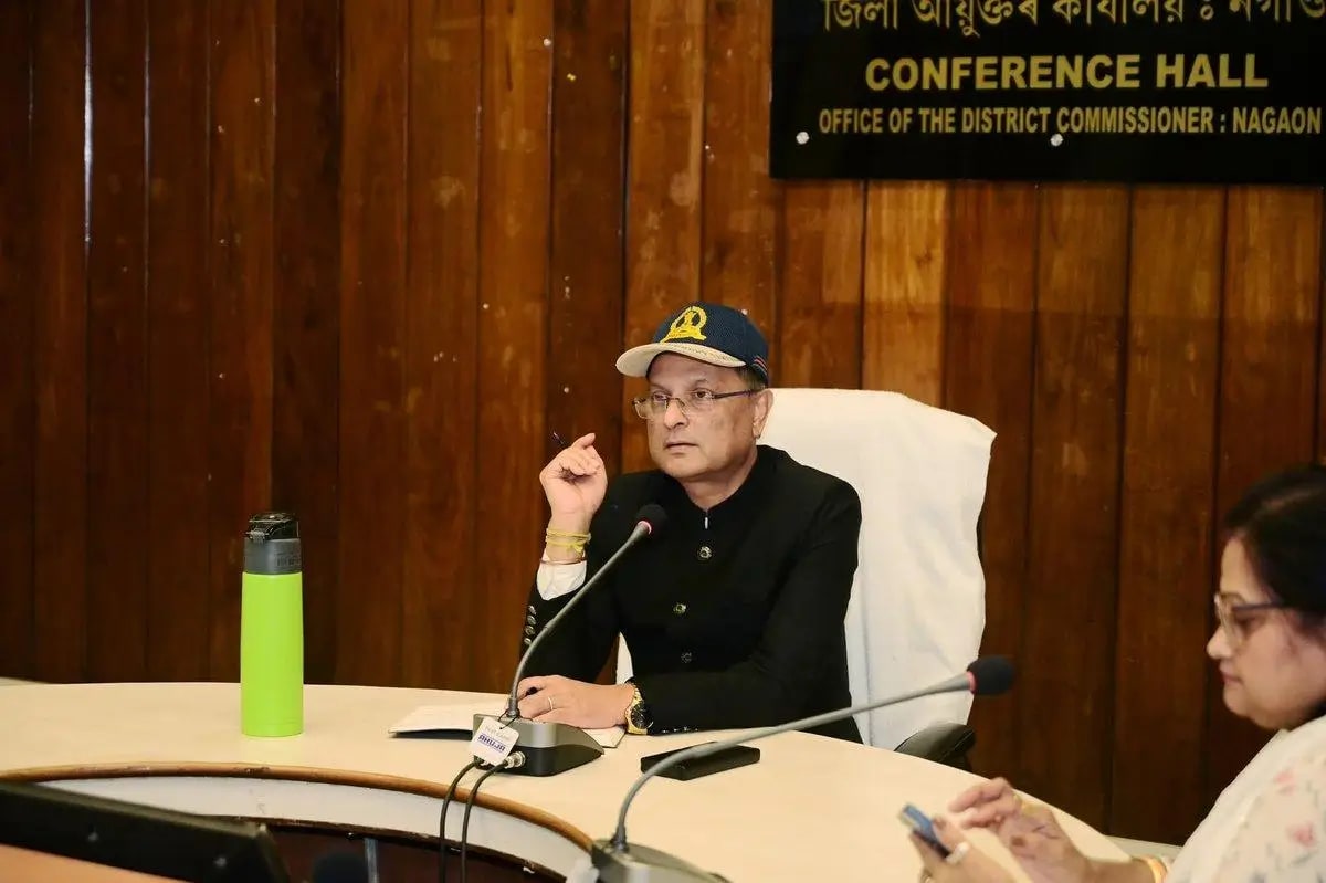 Assam CEO Anurag Goel reviewing preparations for the Nagaon by-election