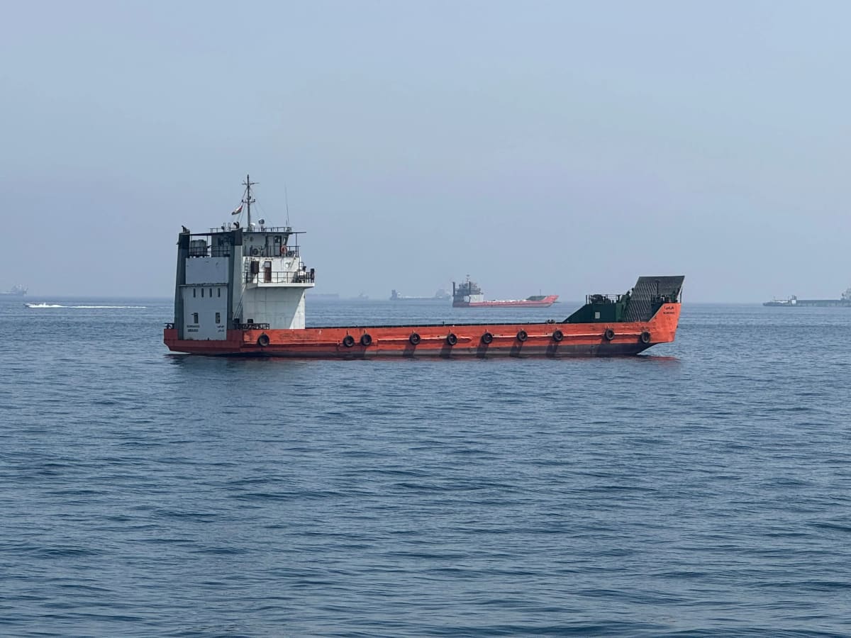 Merchant vessels near the Strait of Hormuz amid shipping restrictions