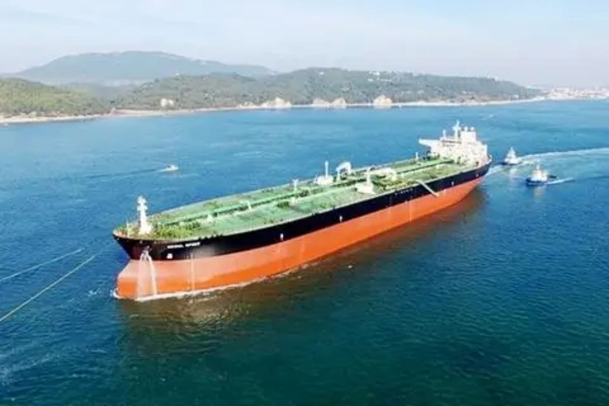 Saudi commercial tanker transiting the Strait of Hormuz amid regional tensions
