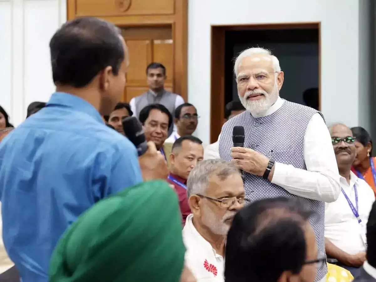 Prime Minister Narendra Modi interacts with National Teachers Award winners in New Delhi on Teachers Day 2026
