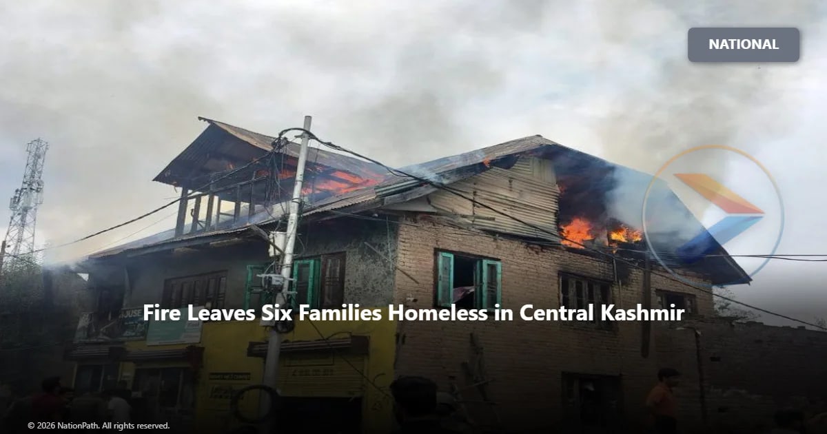 Representative image of firefighters responding to a residential fire in Kashmir.