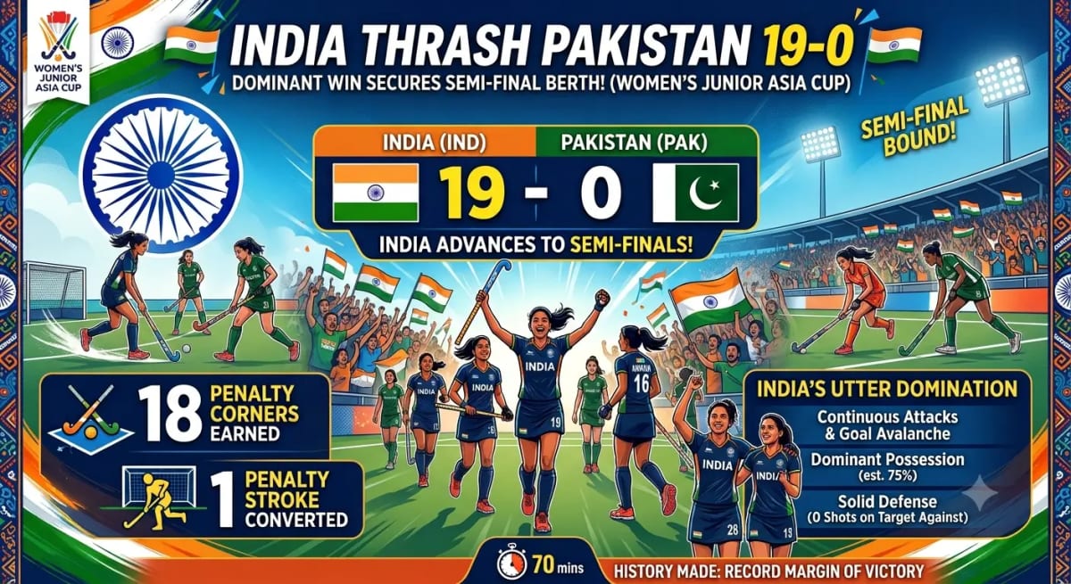 India women’s junior hockey team celebrates during 19-0 win over Pakistan