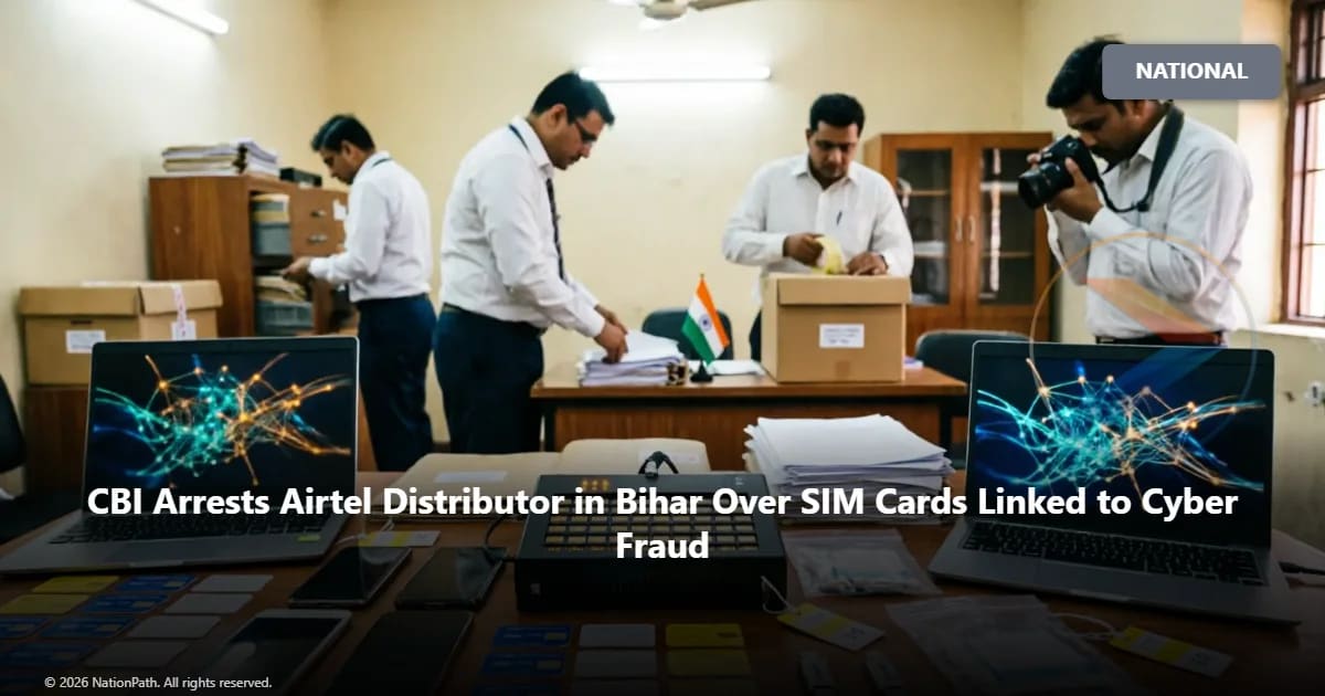 AI-generated image of a CBI investigation into an illegal SIM Box network and cyber fraud in Bihar