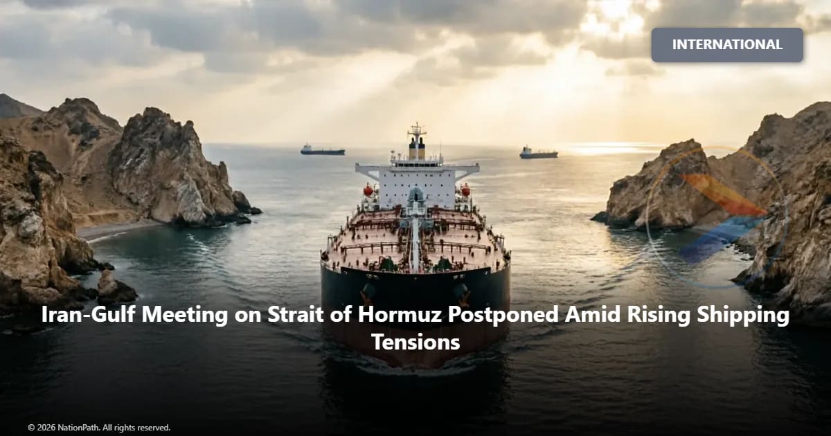 Commercial oil tanker navigating the Strait of Hormuz between Iran and Oman