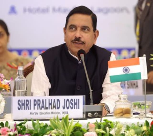 Education Minister Pralhad Joshi addresses the 13th BRICS Education Ministers’ Meeting in Bhubaneswar