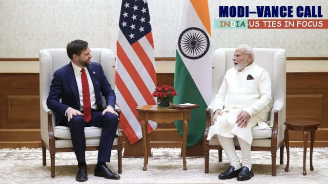 Prime Minister Narendra Modi and US Vice President JD Vance during India-US diplomatic engagement.