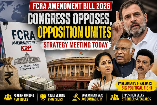 Parliament debate over FCRA Amendment Bill 2026 and Opposition strategy
