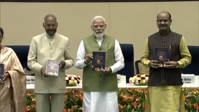 Prime Minister Narendra Modi releases Ram Nath Kovind autobiography in New Delhi