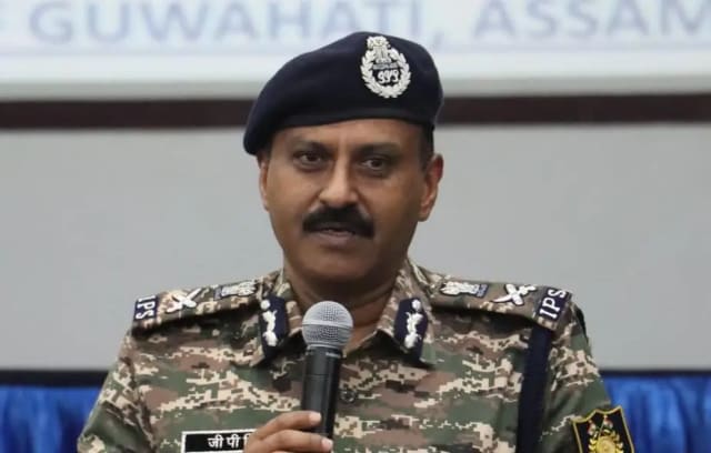 CRPF Director General G.P. Singh during his visit to Nagaon following the August 4 firing incident.