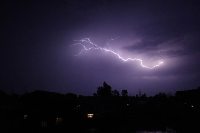 Lightning storm over the Kashmir mountains