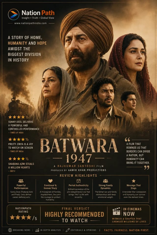 Sunny Deol and Shabana Azmi in Batwara 1947 Partition drama