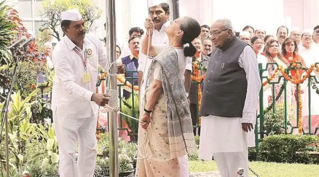 Congress headquarters during Independence Day celebrations amid Vande Mataram controversy